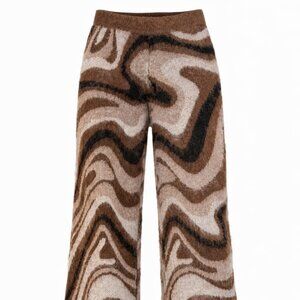 NWOT - Twenty Montreal Spectrum Swirl Mohair Wide Leg Sweater Pants - Size Small